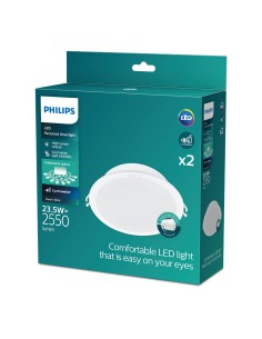 Downlight led empotrable modelo meson color blanco 23,5 w 4000 k 2550 im ø21,5 cm, pack 2 unidades 2
