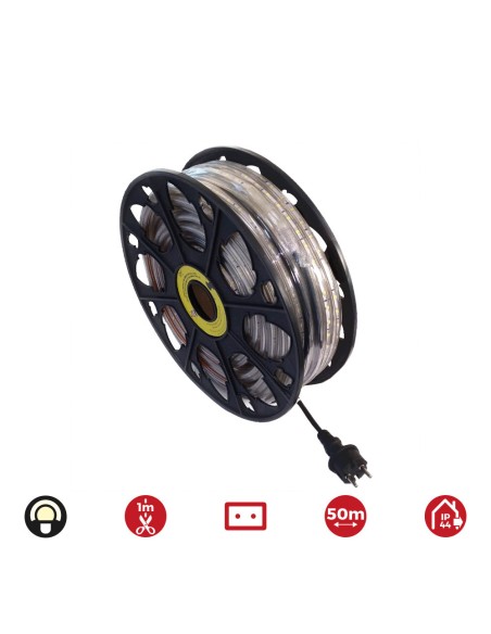 Tira de led 60 leds/m 4,2w/m 220-240v ip44 50 m blanco calido