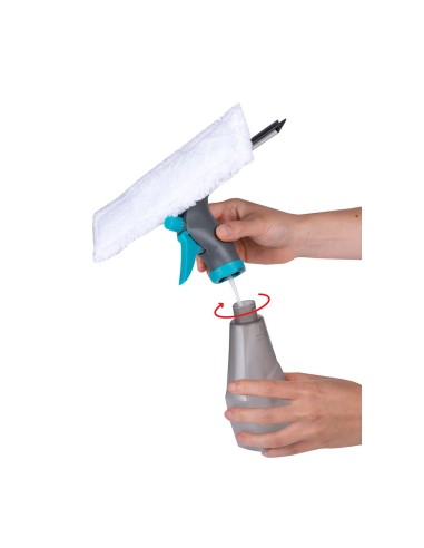 Limpiacristales con mopa y spray todo en uno, con depósito