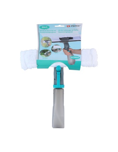 Limpiacristales con mopa y spray todo en uno,...