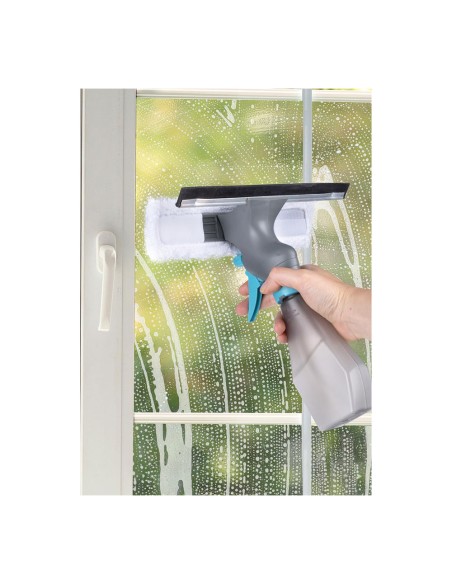 Limpiacristales con mopa y spray todo en uno, con depósito