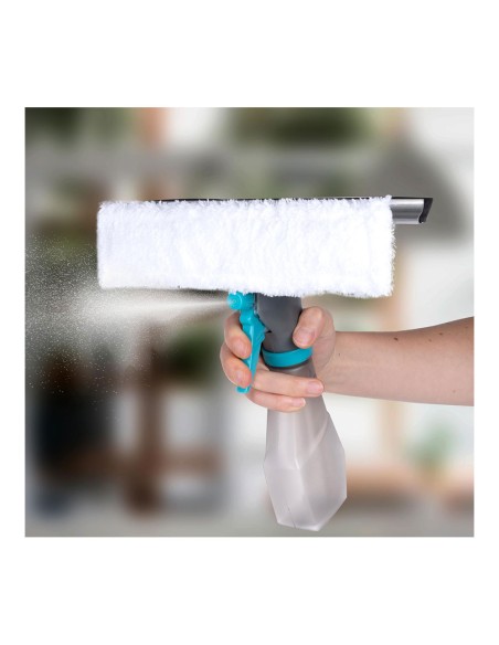 Limpiacristales con mopa y spray todo en uno, con depósito
