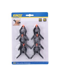 Pack de 6 pinzas de resorte, medida 65mm. kinzo 2