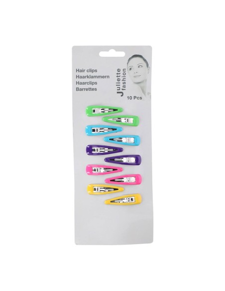 Pack de 10 clips de colores para el pelo, medida 4,8cm. juliette fashion