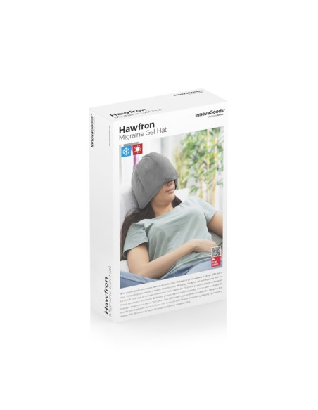 Gorro de gel para migrañas y relajación hawfron, color gris. innovagoods