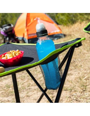 Mesa de camping textil plegable con funda...