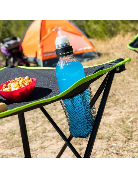 Mesa de camping textil plegable con funda cafolby. innovagoods