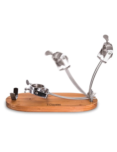 jamonero plegable cabezal giratorio base madera 3 claveles