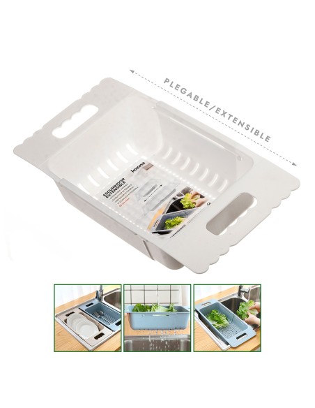 Escurridor para fregadero extensible 23-36 max blanco 50x18,5x8cm kozina