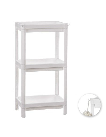 Estanteria plastico 3 baldas blanca 35,5x23x75 cm balette