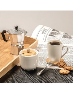 Juego de 6 tazas porcelana mate 350 ml blanco kozina 2