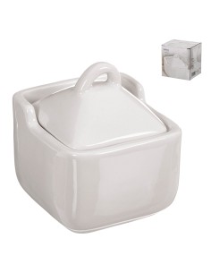 Salero ceramica clasico blanco 10x10x11,5 cm kozina