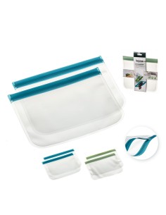 Bolsas reutilizables herméticas zip, 2 uds, 2 colores surtidos, 23 x21 cm 2