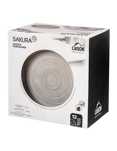 Vajilla 12 pcs porcelana sakura 26,5 / 20 / 19...