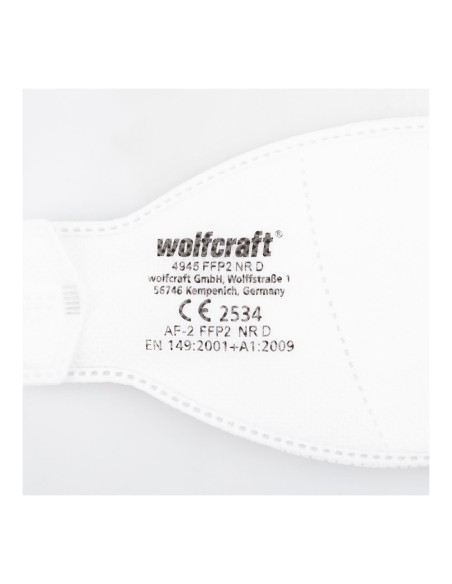 Pack 2 mascaras proteccion respiratoria ffp2 nr d 4945000 wolfcraft