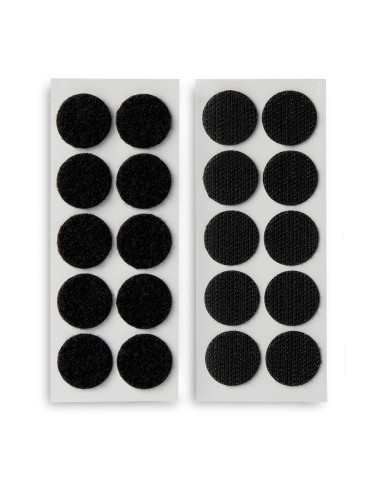 Discos adhesivos de cierre de gancho y bucle ø20 mm. negro