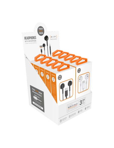 Expositor auriculares eartech 10unid hip, con usb-c. tech one tech