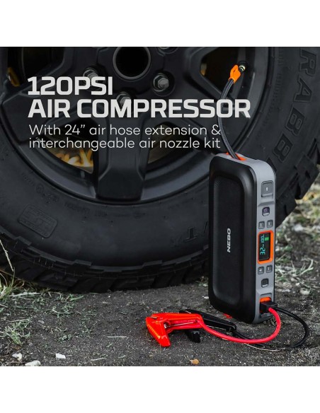 Arrancador + compresor de aire assist air jump starter. nebo