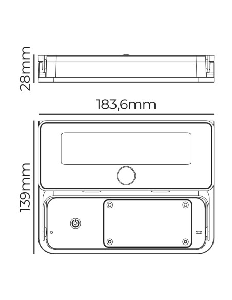 Aplique solar 12w 1.600lm 6.500k. edm