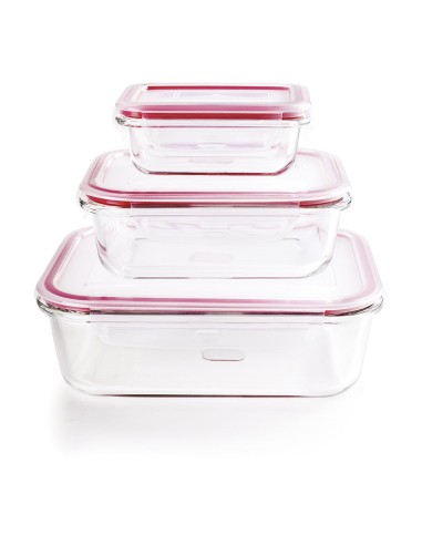 Set 3 fiambreras borosilicato