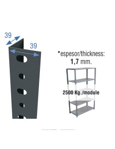 Perfil sclassic p/40 2000mm gris. simon rack 2