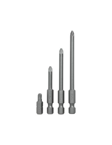 Juego 10 puntas pozidriv pz 1x25mm 1/4" acero...