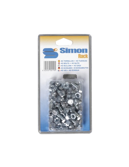 Blister 40 tornillos + 40 tuercas m8x15. simon rack