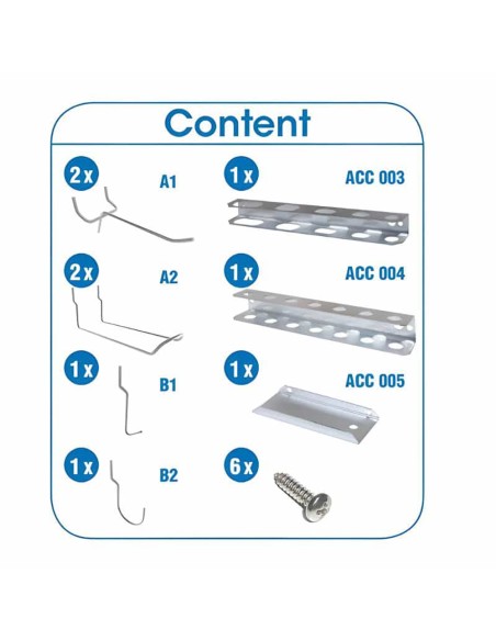 Bolsa 9 und. bt-panel (6 ganchos+3 accs) ac012. simon rack
