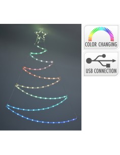Árbol adorno led, rgb, conexión usb