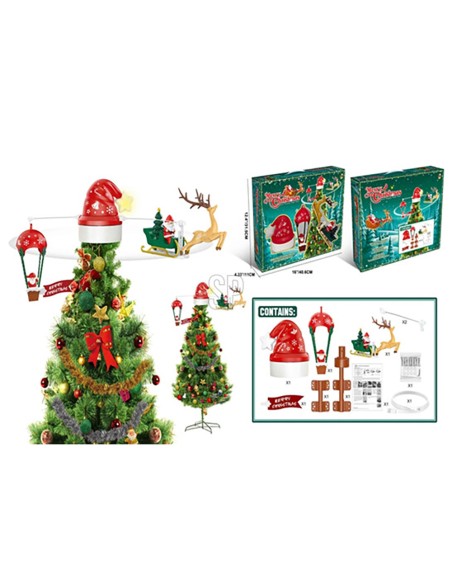 Adorno navideño móvil giratorio para punta del árbol