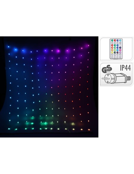 Cortina de leds, rgb, 400led, 220v, con mando a distancia.