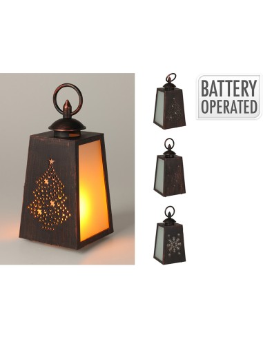Farol led efecto llama, a pilas, modelos variados, 10 x 19 cm