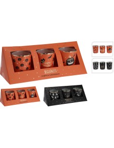 Velas aromáticas halloween, colores variados.