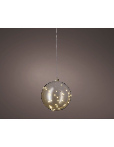 Bola de cristal microled colgante, luz fija, ø21cm, blanco calido.