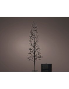 Árbol microled solar, luz parpadeante, 192 led, blanco cálido.