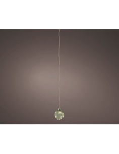 Bola colgante de cristal microled, verde agua , ø10cm.