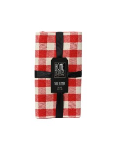 Camino de mesa con cuadros rojos, 30x150cm.