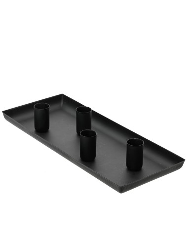 Candelero rectangular de hierro negro