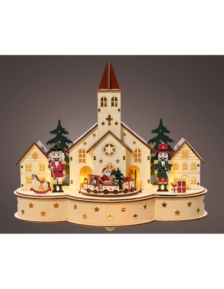 Escena de cascanueces navideños, 30x14x24,5cm.