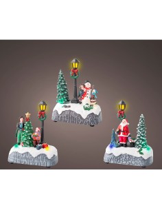 Figura navideña led con farola, 3 modelos