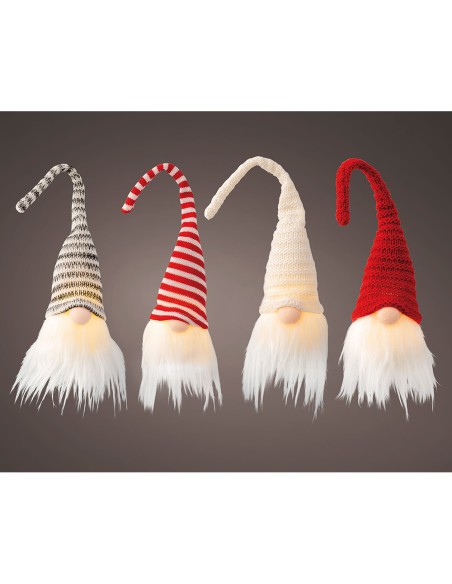 Gnomo led gorro flexible, colores variados, luz fija, 6 x 7 x 23 cm