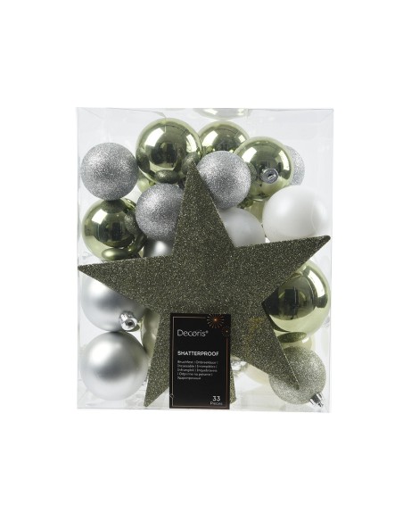 Juego de 33 adornos de navidad.