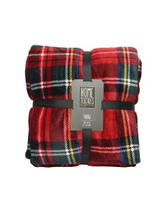 Manta de franela roja a cuadros escoceses, 150x200cm.