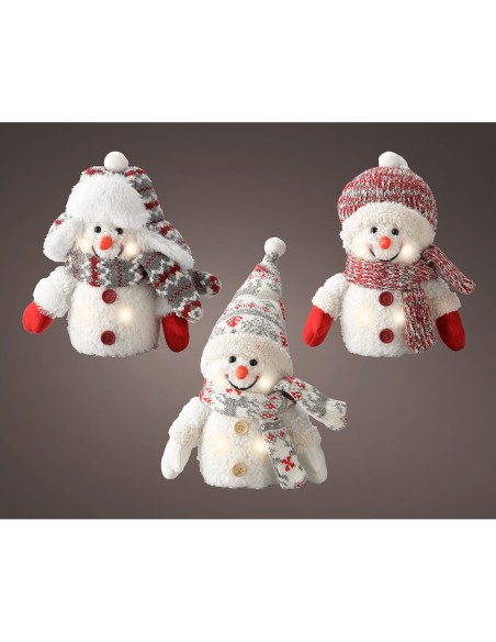 Muñeco de nieve con microled, modelo variados, 11 x 8 x 18 cm
