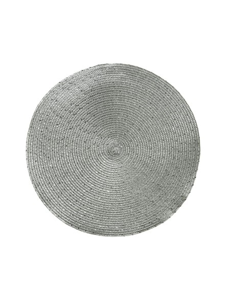 Mantel individual color plata redondo, ø38 x 0,2 cm