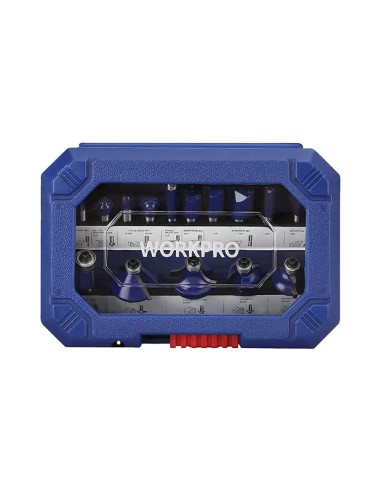 Fresa para madera 6,35mm, juego 15 piezas. workpro