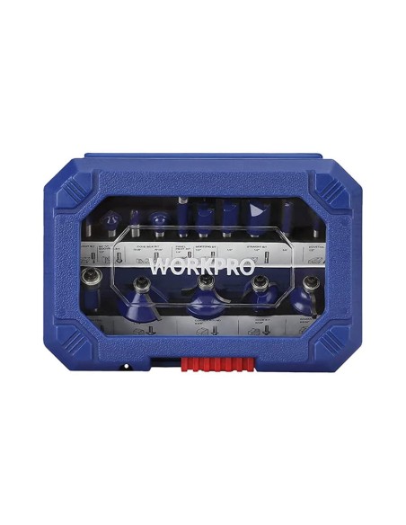 Fresa para madera 6,35mm, juego 15 piezas. workpro