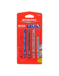 Hojas sierra calar, juego 5 piezas, madera y metal. workpro