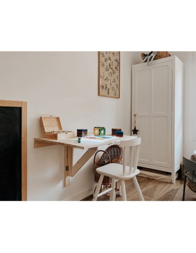 Mesa plegable madera de pared, 79x59x2cm....