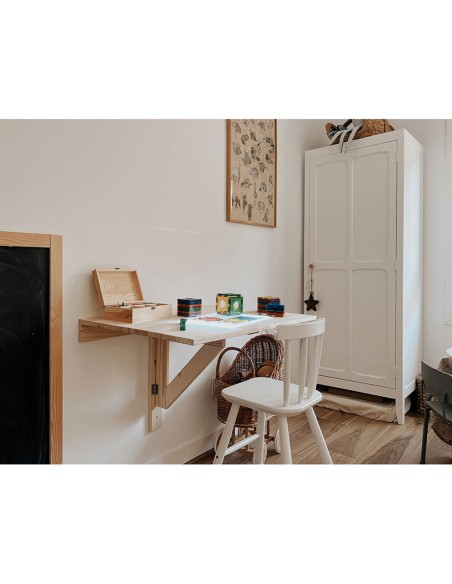 Mesa plegable madera de pared, 79x59x2cm. astigarraga